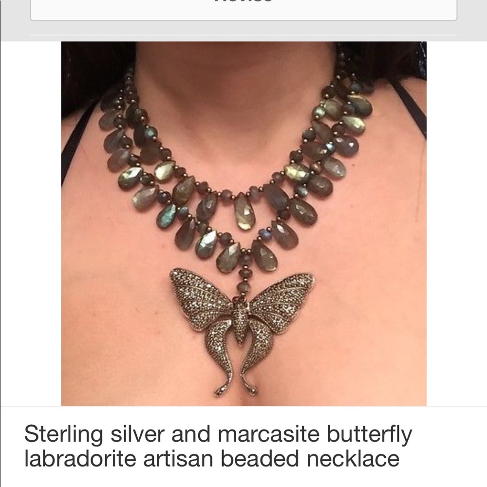 sterling silver marcasite butterfly necklace